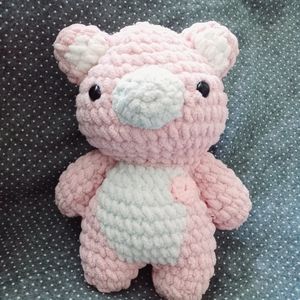 Pink crochet cute bear